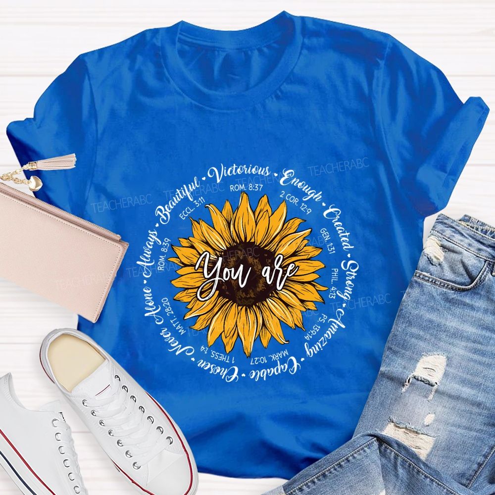 You Are Beautiful Victorious Enough Created Amazing Chosen Teacher T-shirt