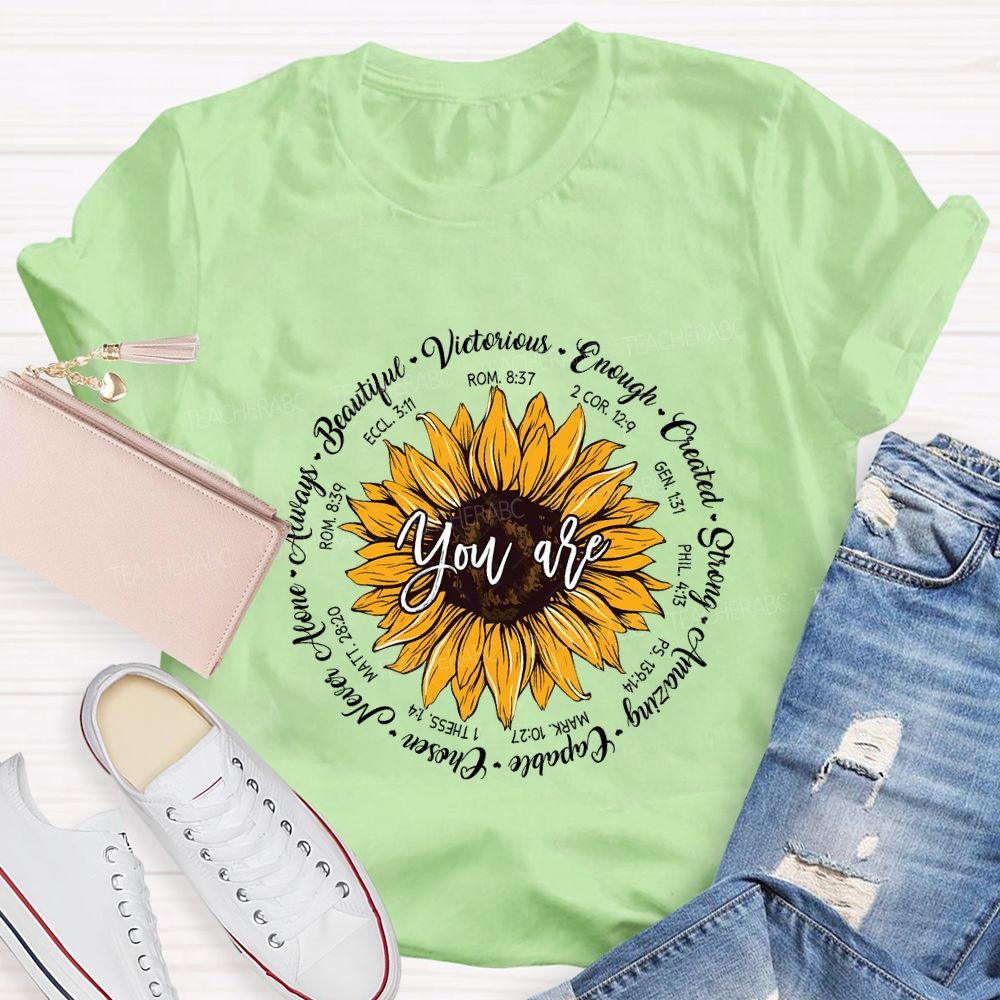 You Are Beautiful Victorious Enough Created Amazing Chosen Teacher T-shirt