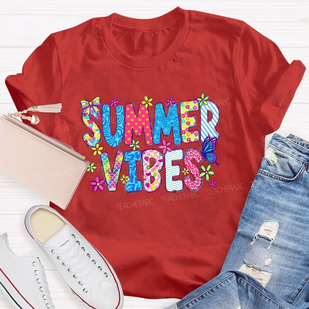 Summer Vibes Graphics Teacher T-shirt