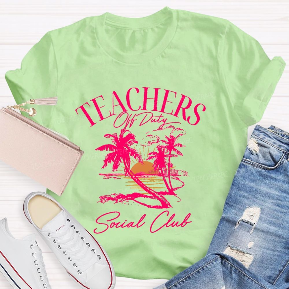 Teachers Off Duty Social Club Pattern Teacher T-shirt