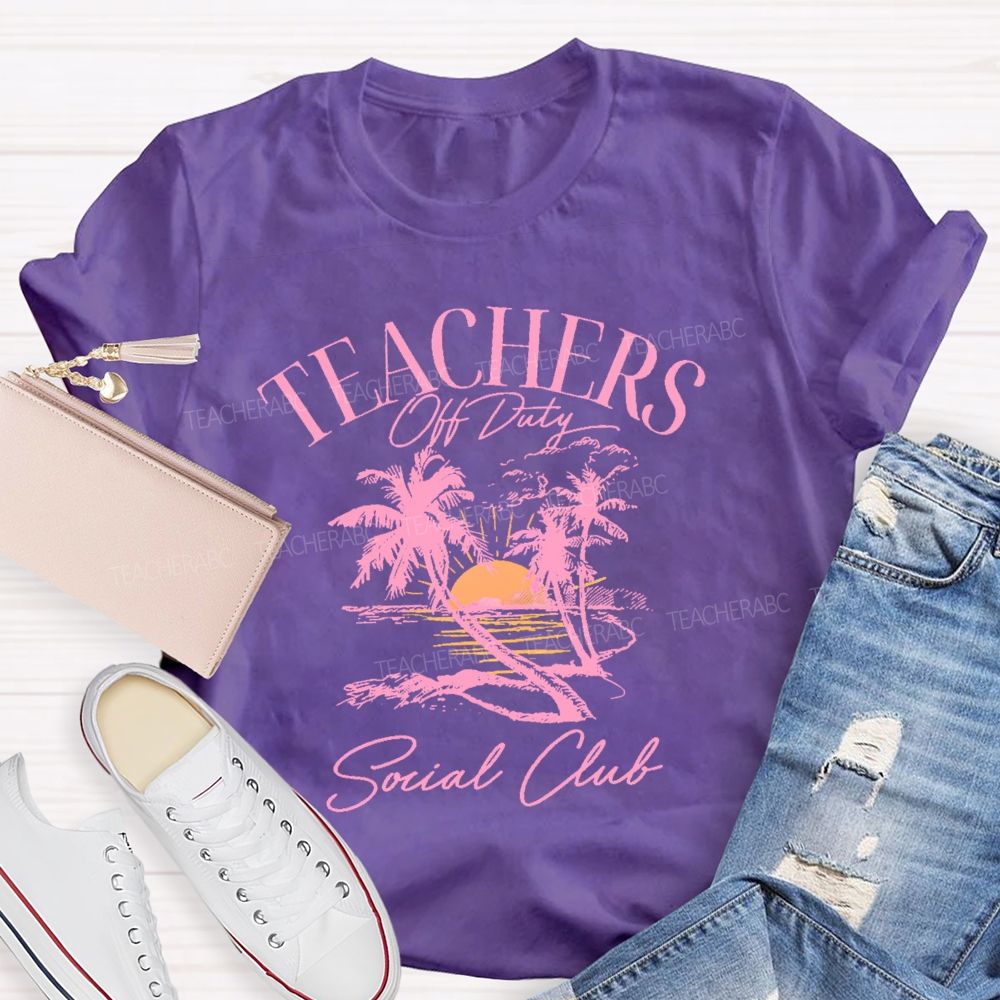 Teachers Off Duty Social Club Pattern Teacher T-shirt