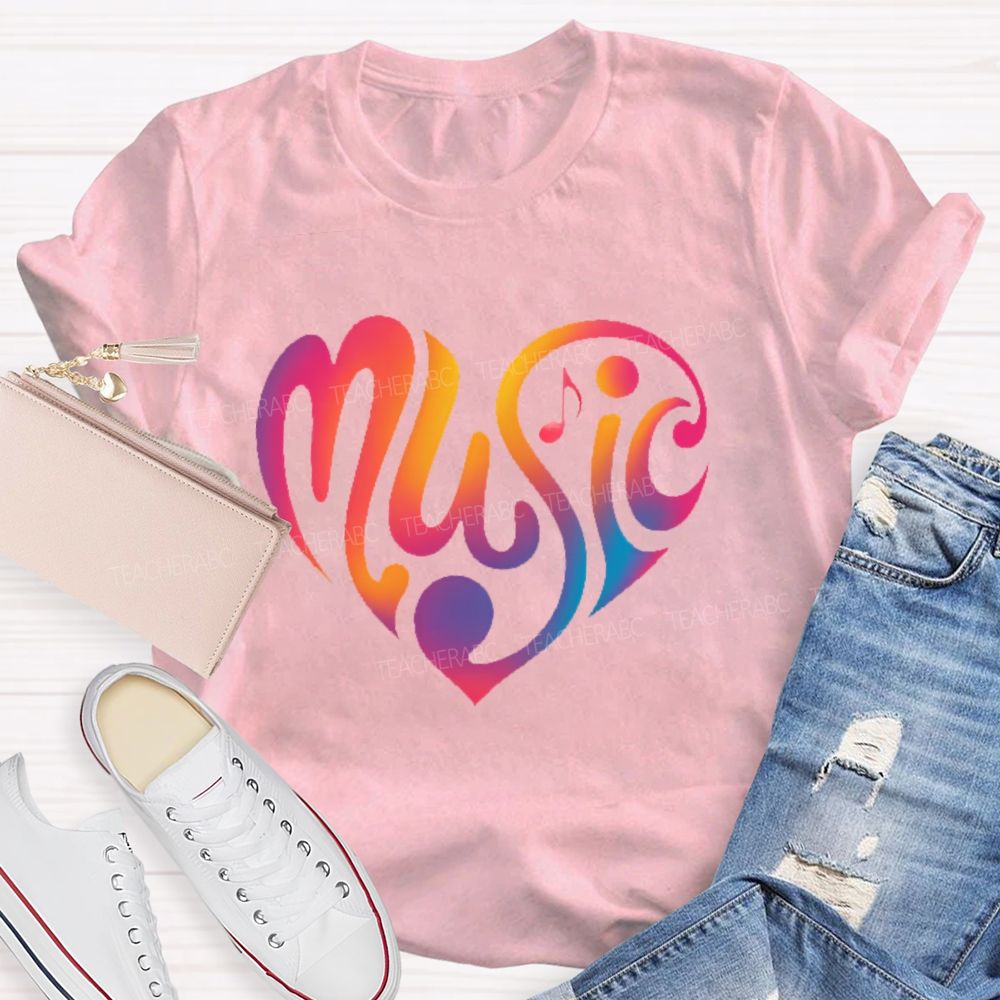 Music Love Letters Teacher T-shirt