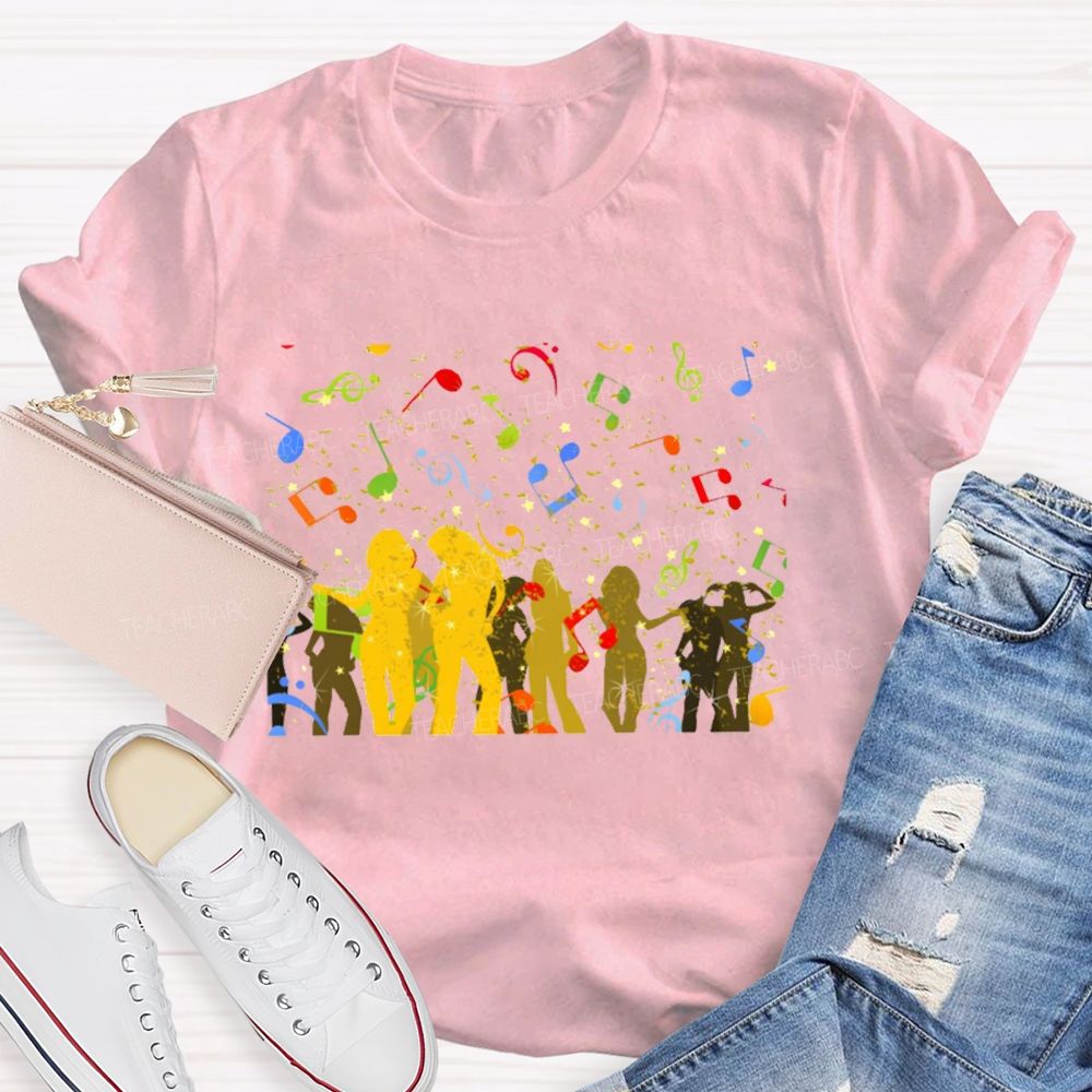 Music Symbols Patterns Teacher T-shirt