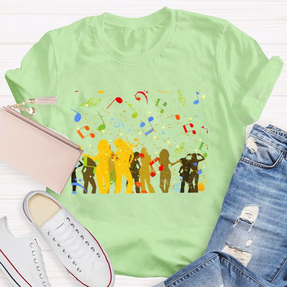 Music Symbols Patterns Teacher T-shirt