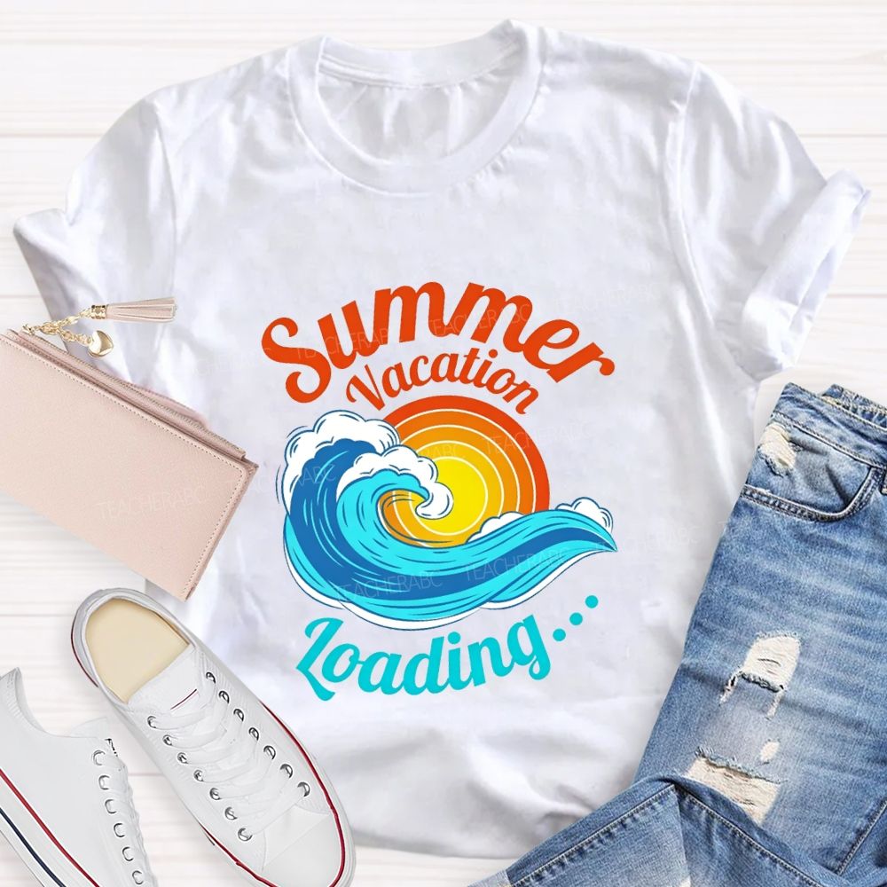 Summer Vacation Loading Teacher T-shirt