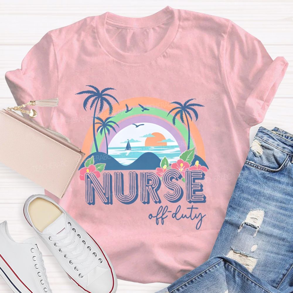Nurse Off Duty Pattern Teacher T-shirt