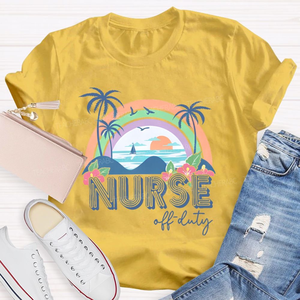 Nurse Off Duty Pattern Teacher T-shirt