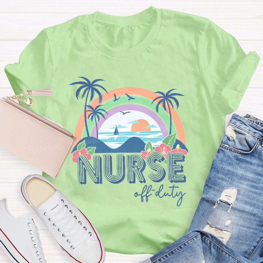 Nurse Off Duty Pattern Teacher T-shirt