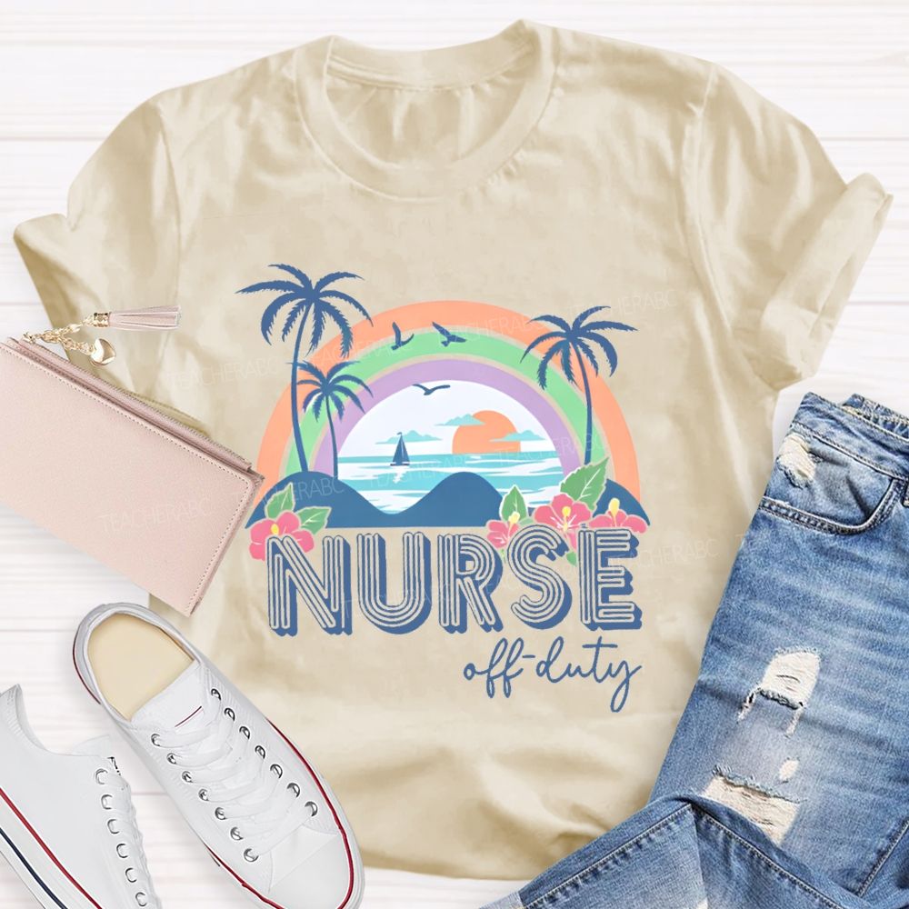 Nurse Off Duty Pattern Teacher T-shirt