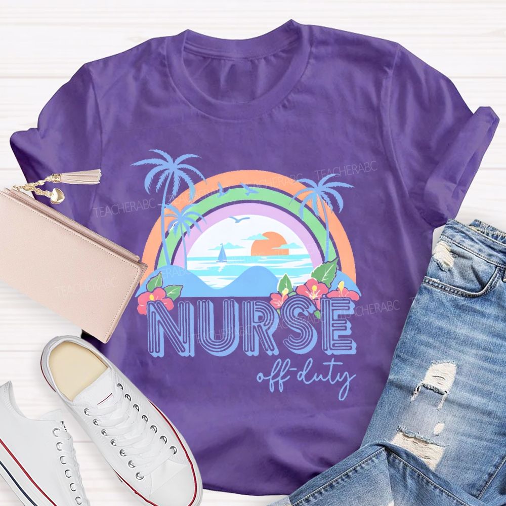 Nurse Off Duty Pattern Teacher T-shirt