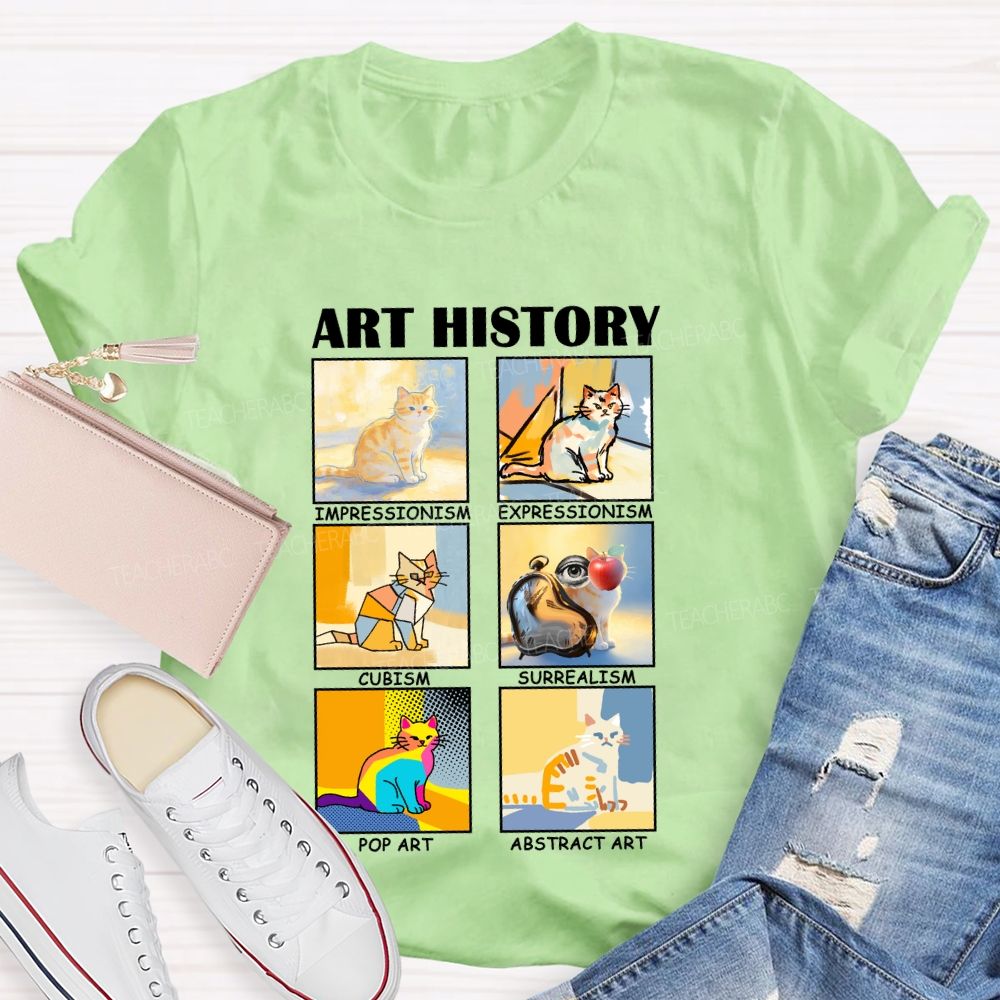 Art History Cats in Various Forms Teacher T-shirt