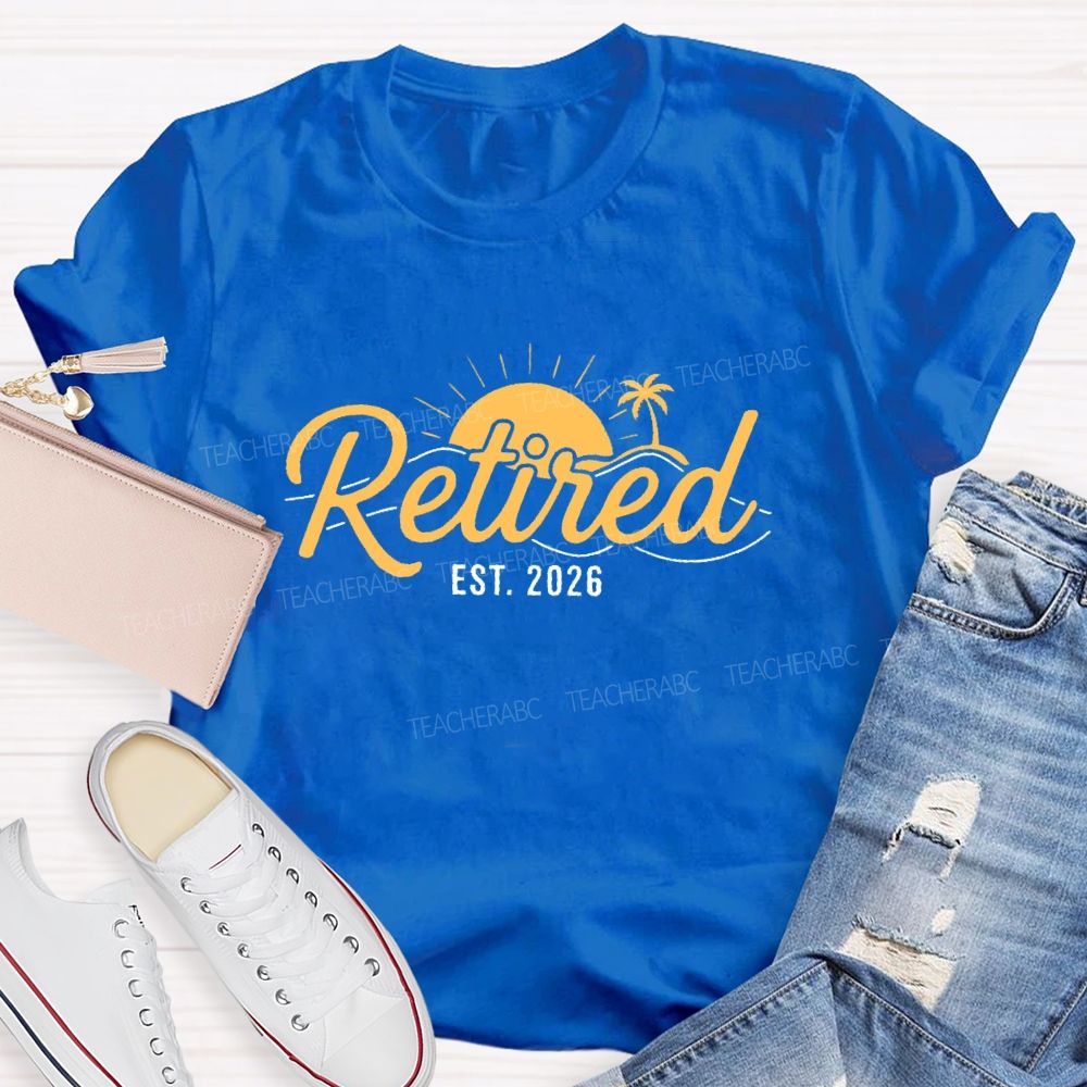 Retired EST. 2026 Graphic Teacher T-shirt