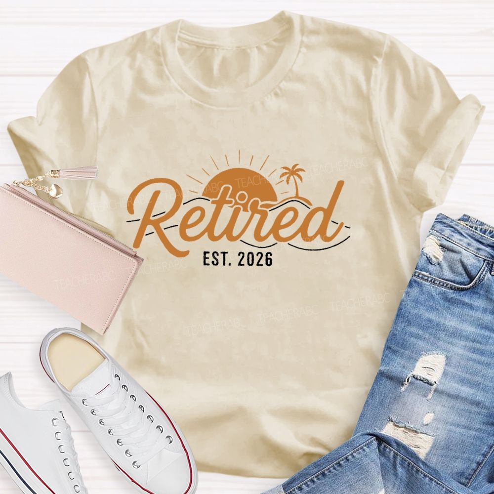 Retired EST. 2026 Graphic Teacher T-shirt