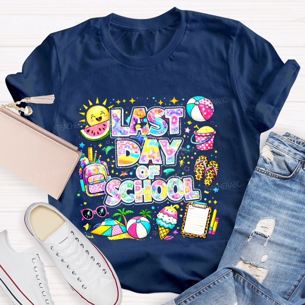 Last Day Of School Star Shape Teacher T-shirt