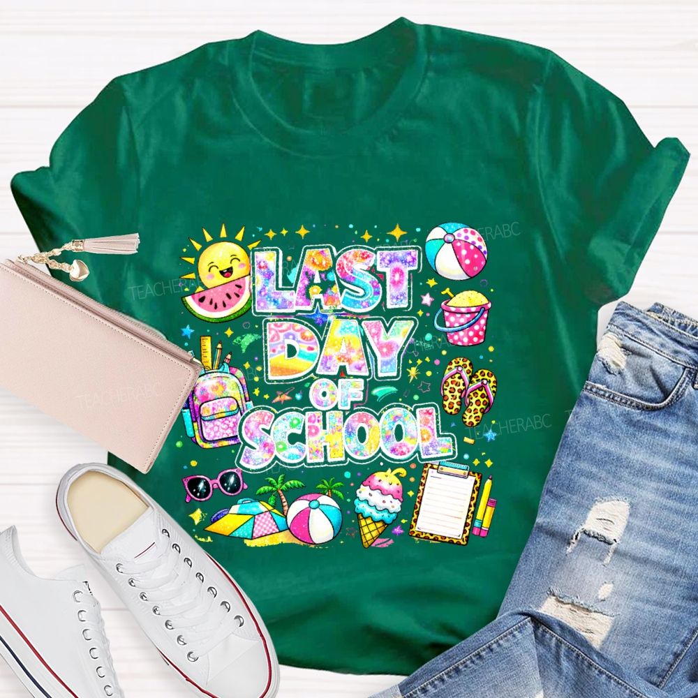 Last Day Of School Star Shape Teacher T-shirt