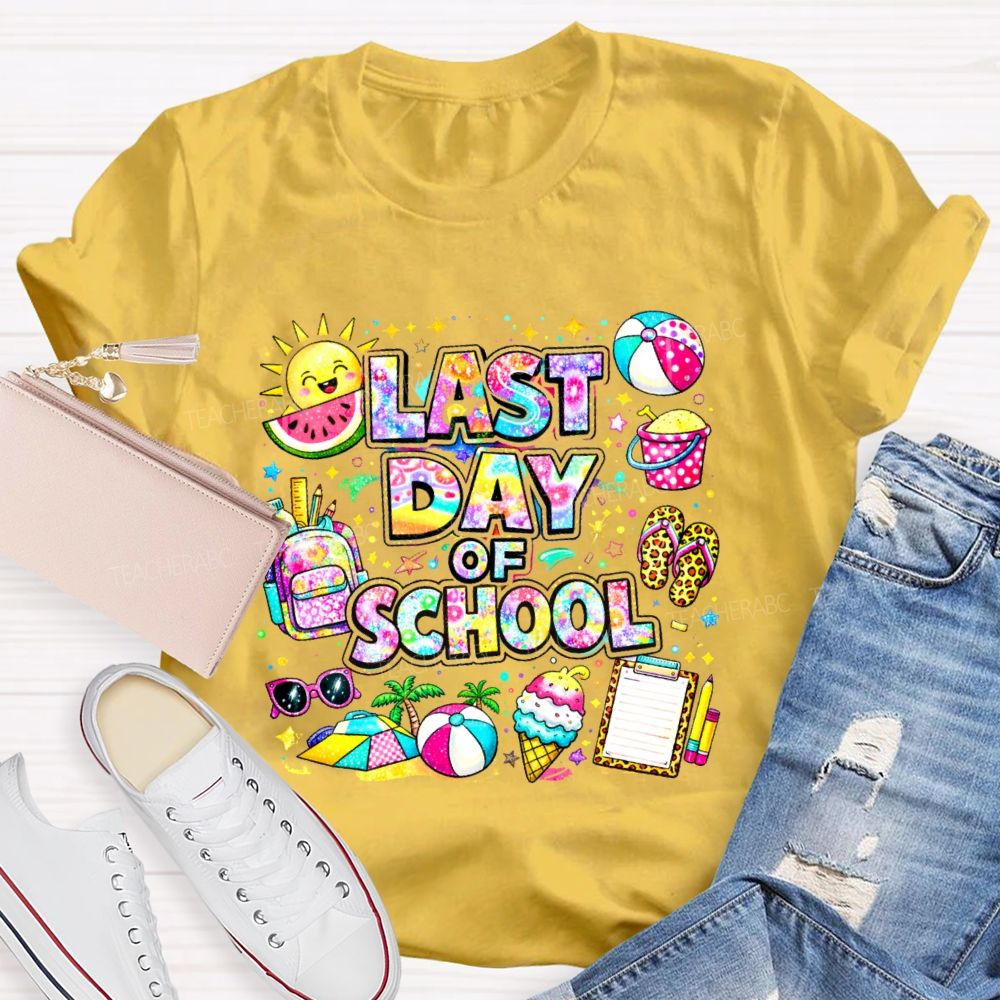 Last Day Of School Star Shape Teacher T-shirt