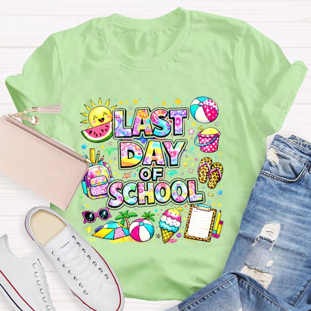 Last Day Of School Star Shape Teacher T-shirt