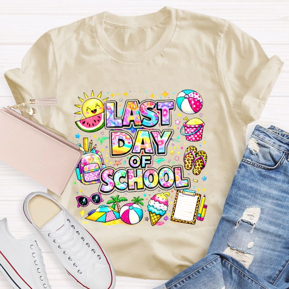 Last Day Of School Star Shape Teacher T-shirt