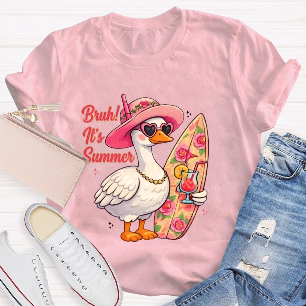 Bruh It's Summer Patterns Teacher T-shirt