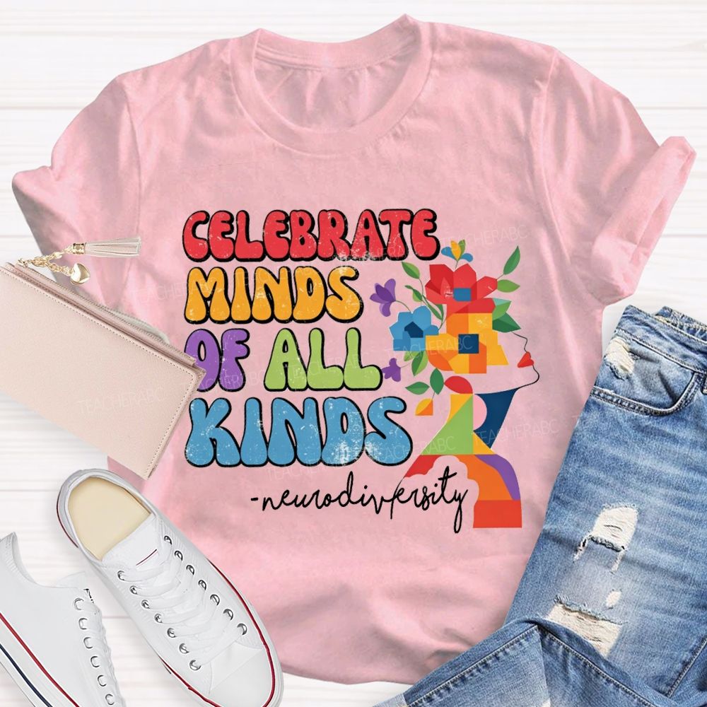 Celebrate Minds Of All Kinds Neurodiversity Floral T-shirt