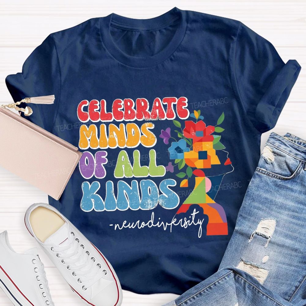Celebrate Minds Of All Kinds Neurodiversity Floral T-shirt