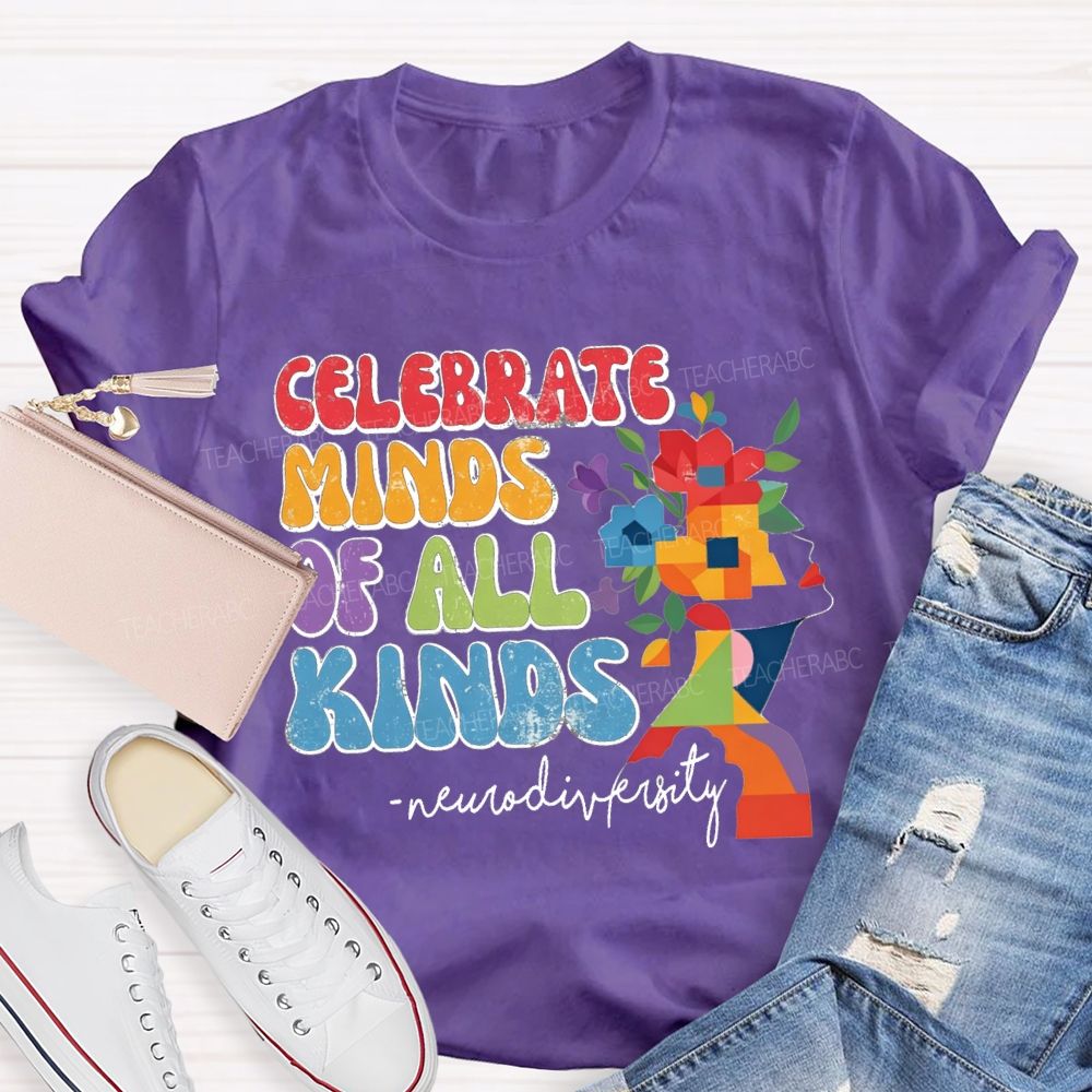Celebrate Minds Of All Kinds Neurodiversity Floral T-shirt