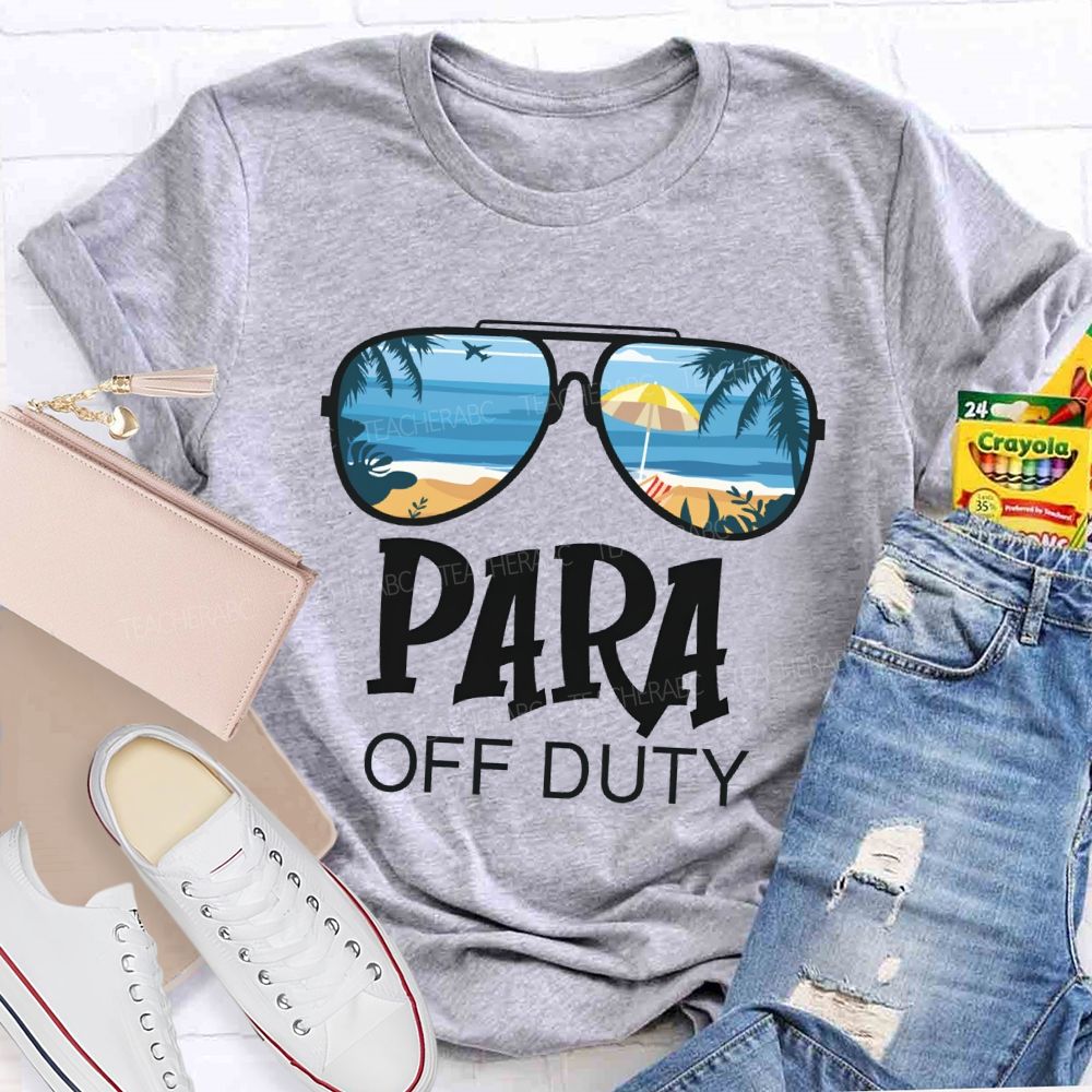 Para Off Duty Vacation Vibes Beach Teacher T-Shirt
