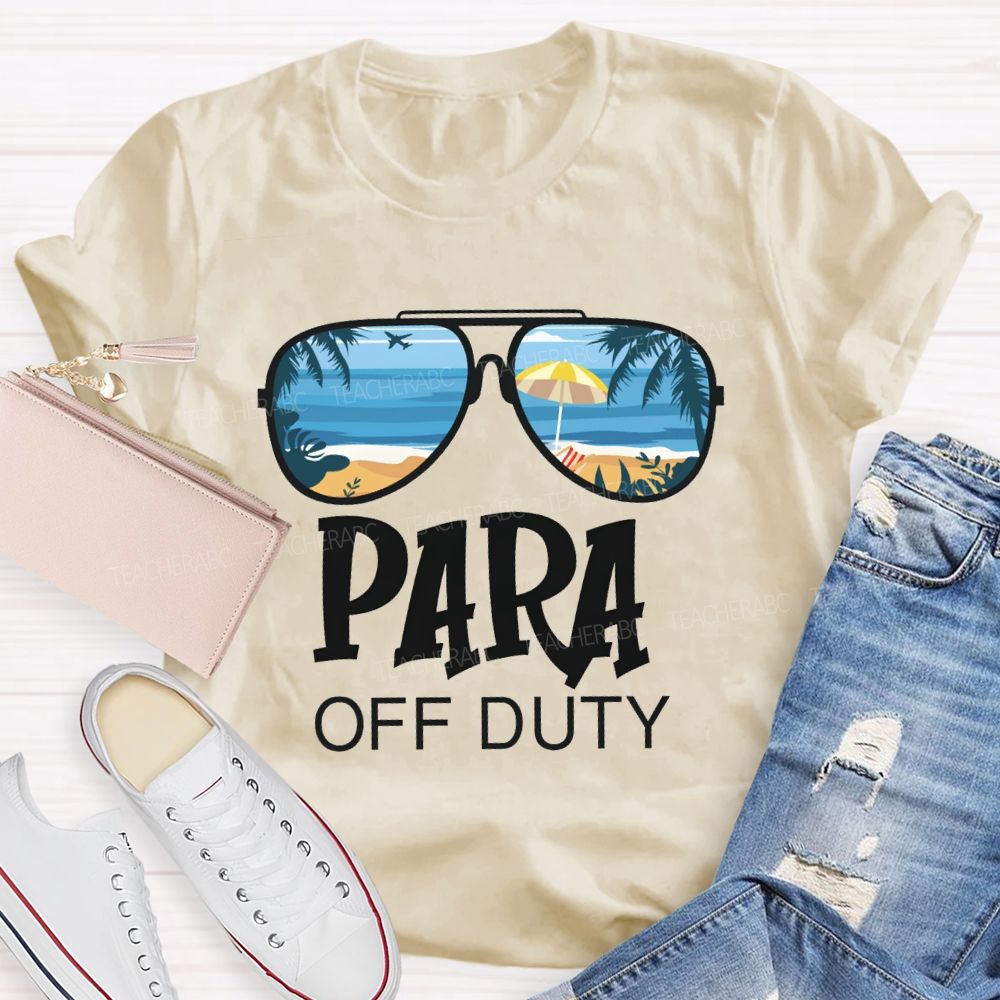 Para Off Duty Vacation Vibes Beach Teacher T-Shirt