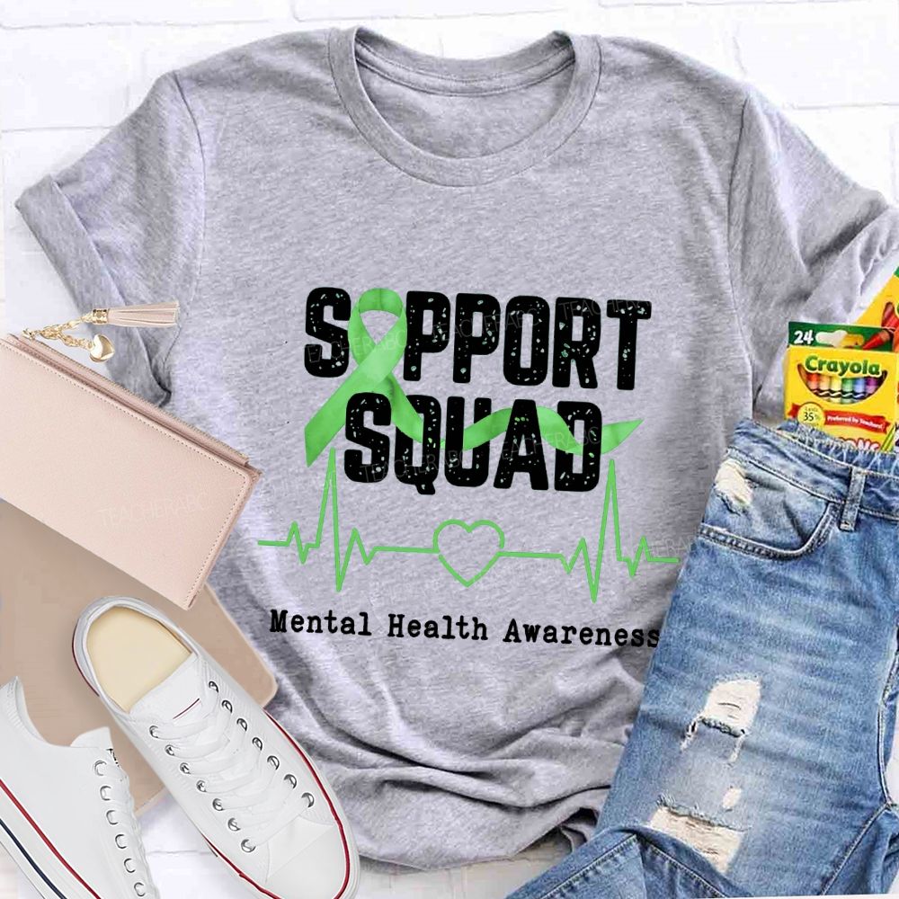 Support Squad Mental Health Awareness Teacher T-shirt
