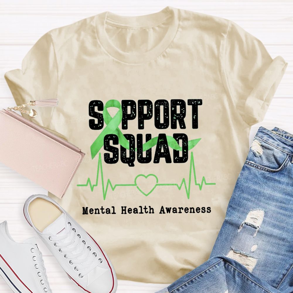 Support Squad Mental Health Awareness Teacher T-shirt