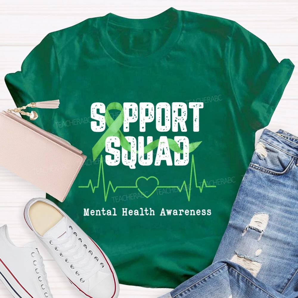 Support Squad Mental Health Awareness Teacher T-shirt