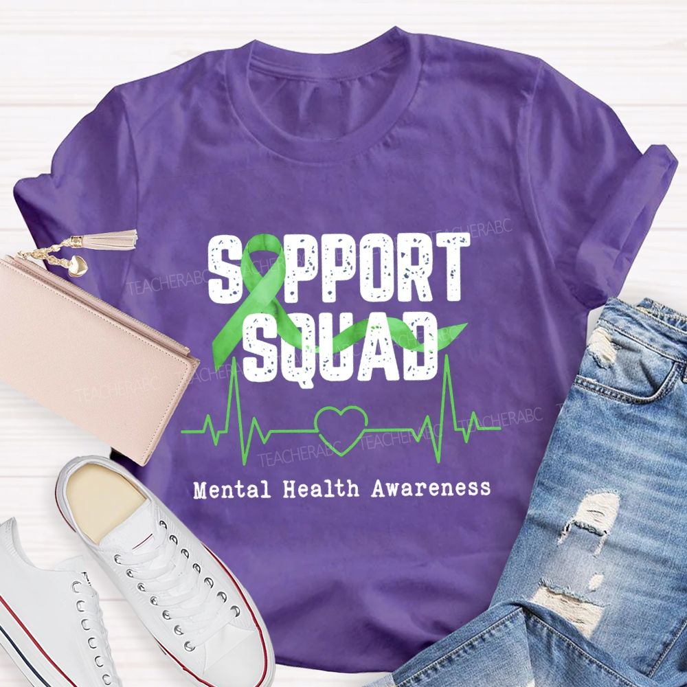 Support Squad Mental Health Awareness Teacher T-shirt