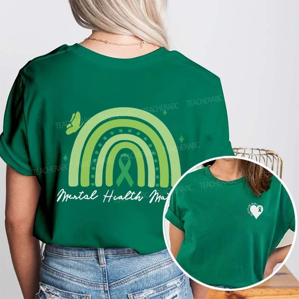 Not All Wounds Are Visible Mental Health Awareness Double Printed T-shirt