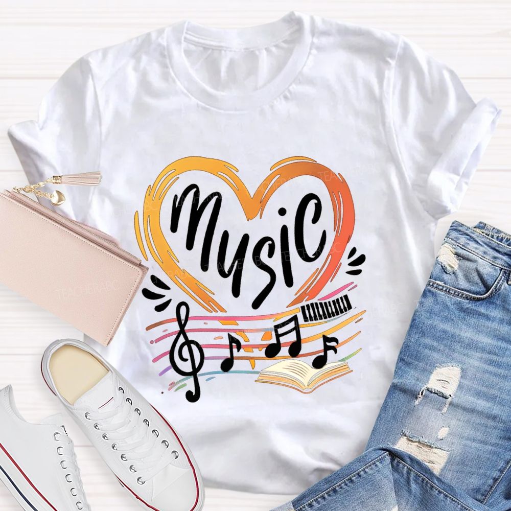 Music With Heart Books Teacher T-Shirt