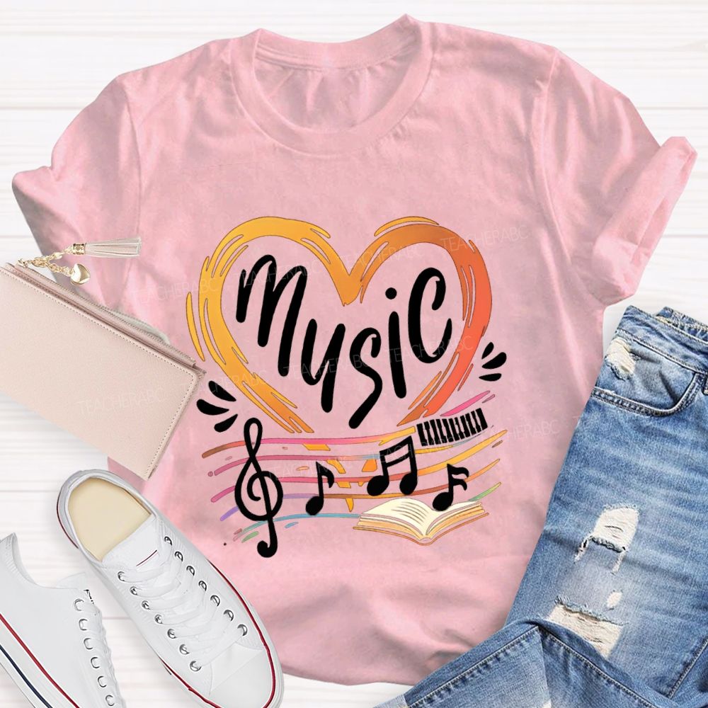 Music With Heart Books Teacher T-Shirt