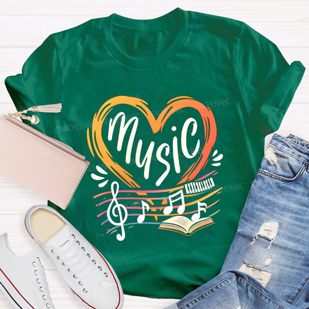 Music With Heart Books Teacher T-Shirt