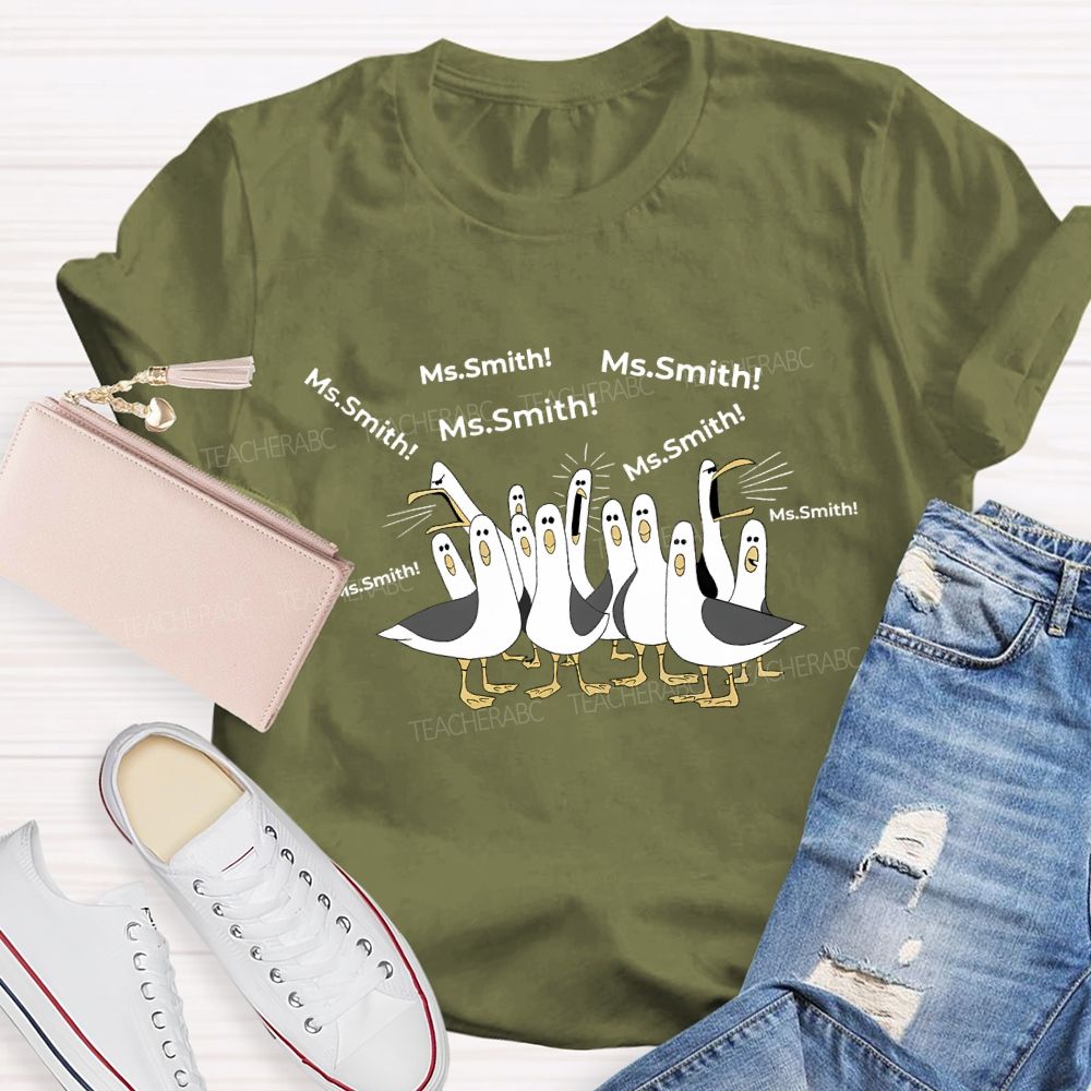 Personalized Name Goose Teacher T-shirt