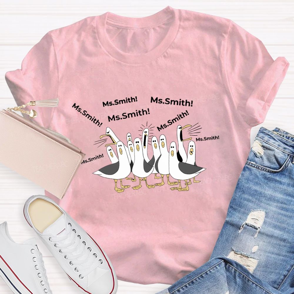 Personalized Name Goose Teacher T-shirt