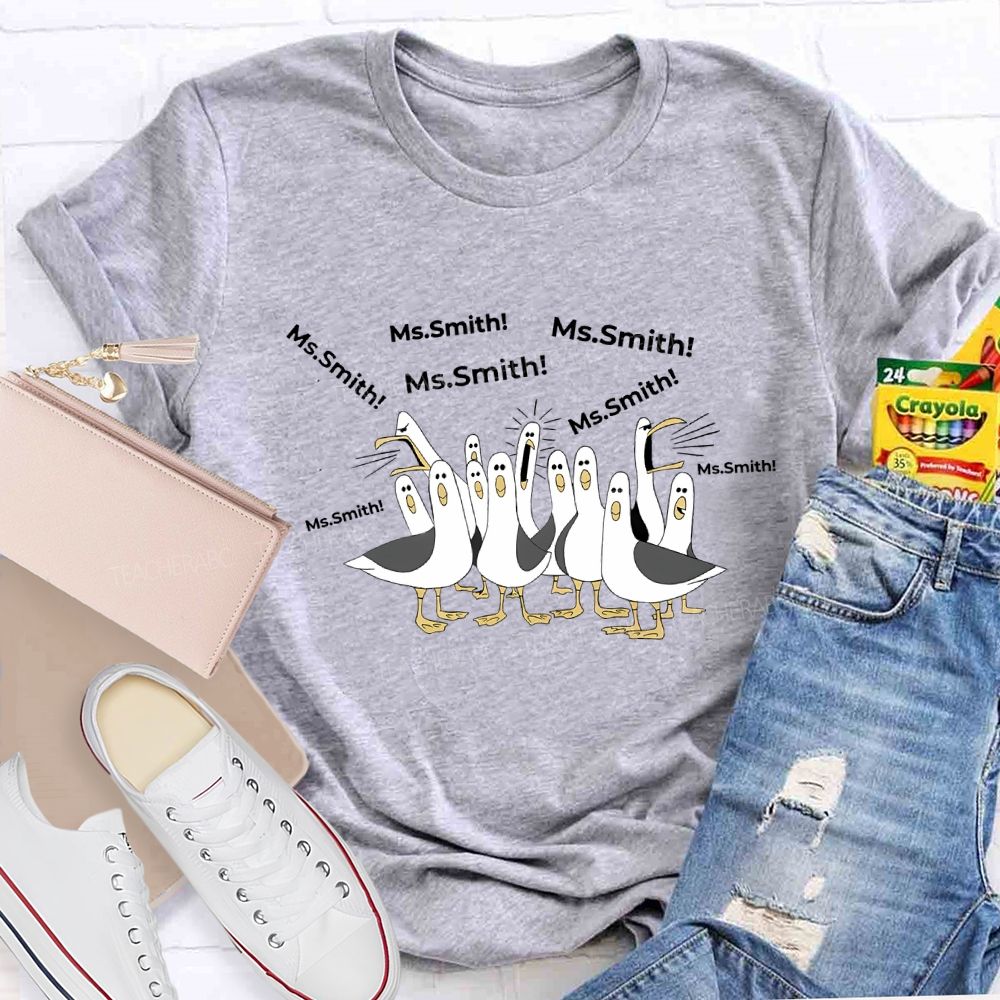 Personalized Name Goose Teacher T-shirt