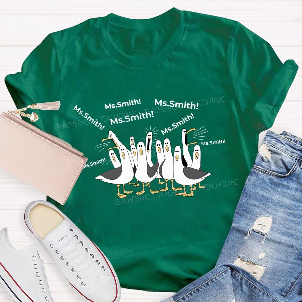 Personalized Name Goose Teacher T-shirt