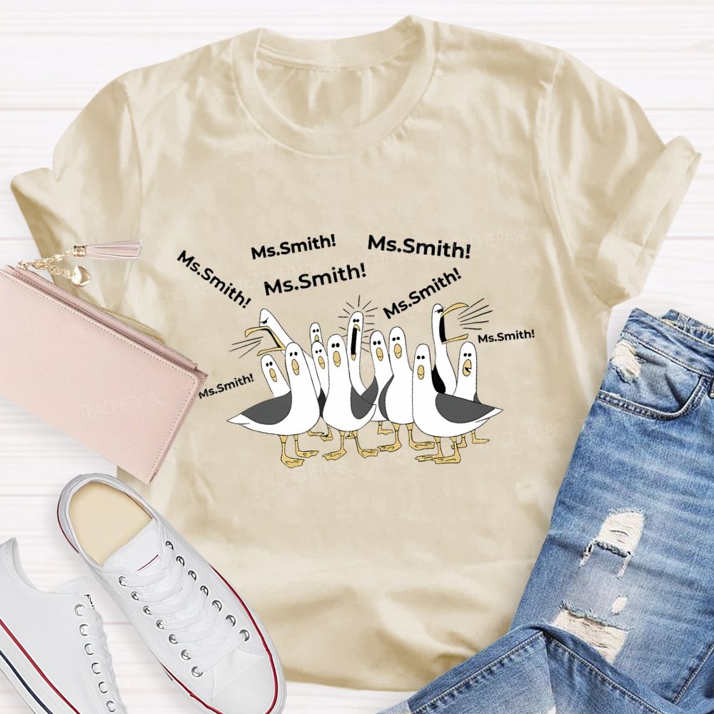 Personalized Name Goose Teacher T-shirt