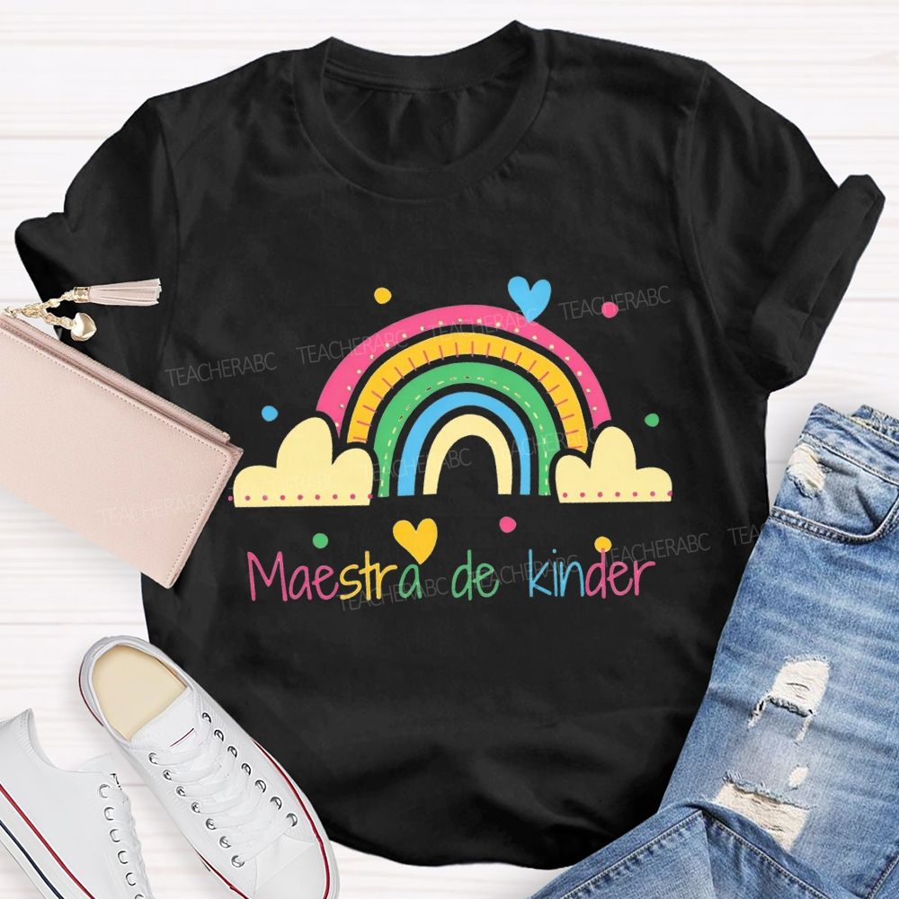 Maestra De Kinder Bilingual Teacher T-shirt