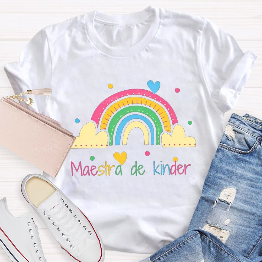 Maestra De Kinder Bilingual Teacher T-shirt