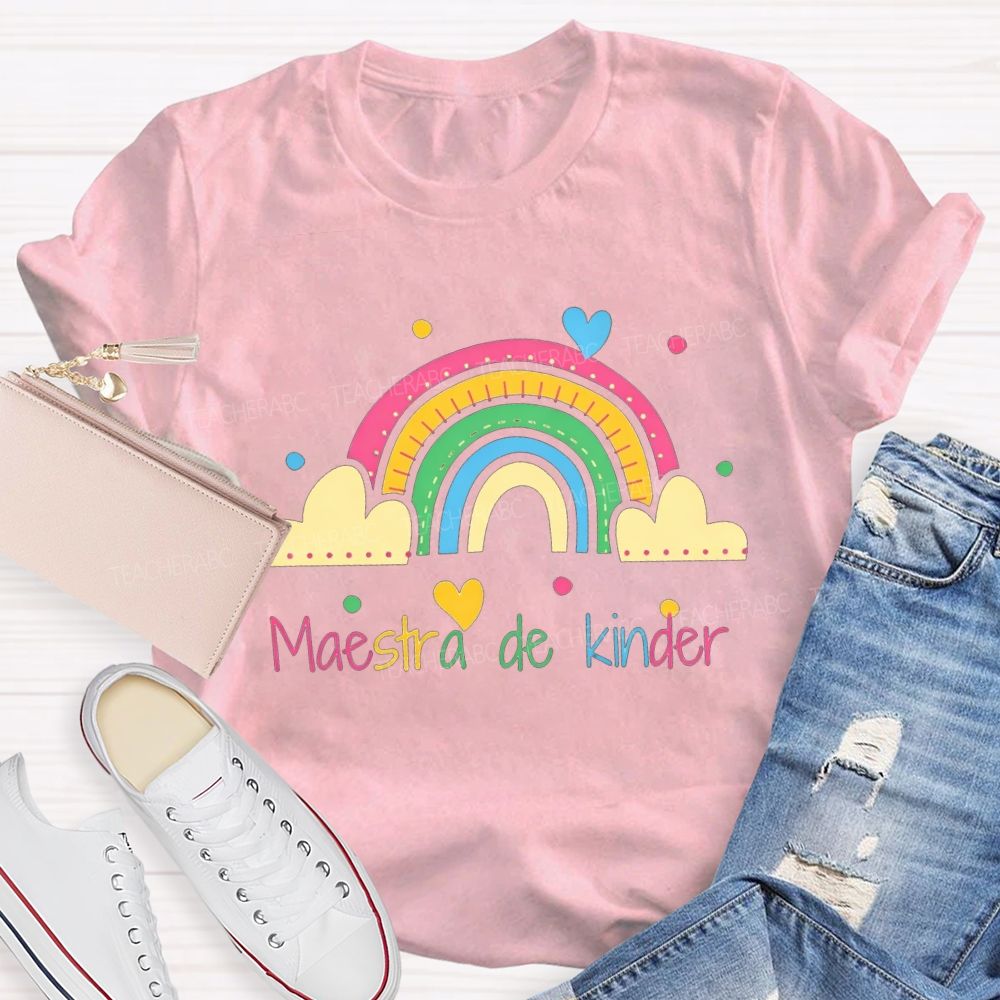 Maestra De Kinder Bilingual Teacher T-shirt