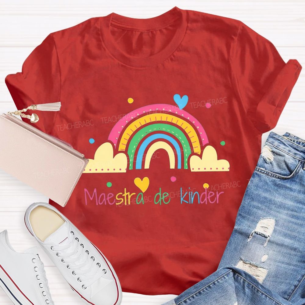 Maestra De Kinder Bilingual Teacher T-shirt