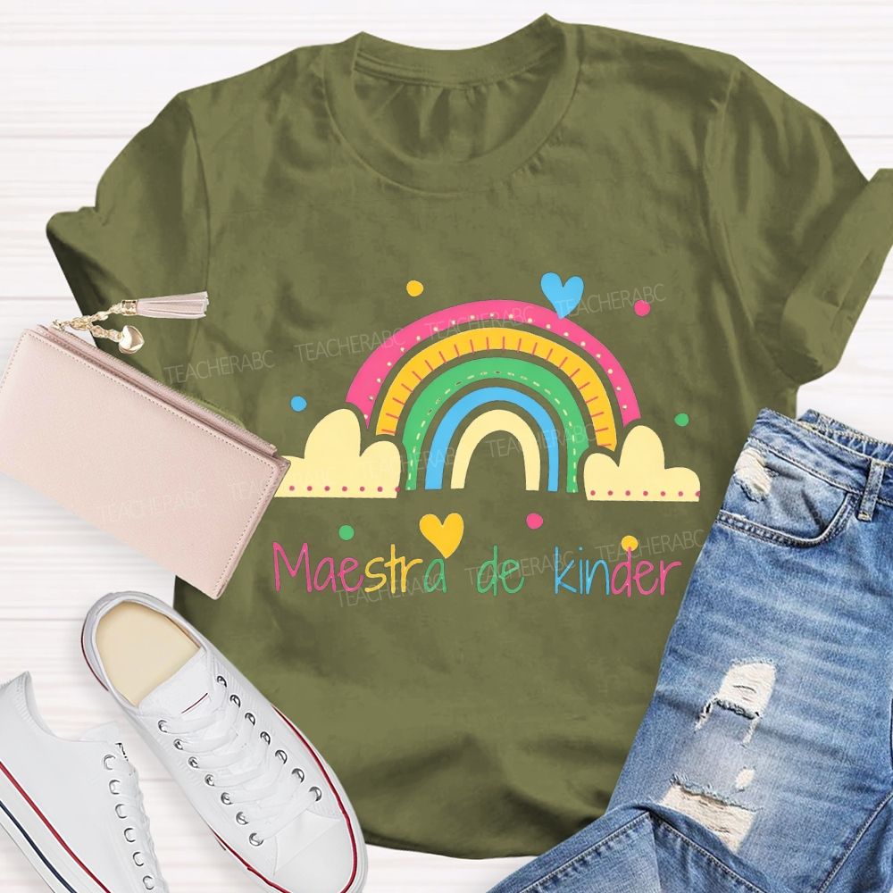 Maestra De Kinder Bilingual Teacher T-shirt
