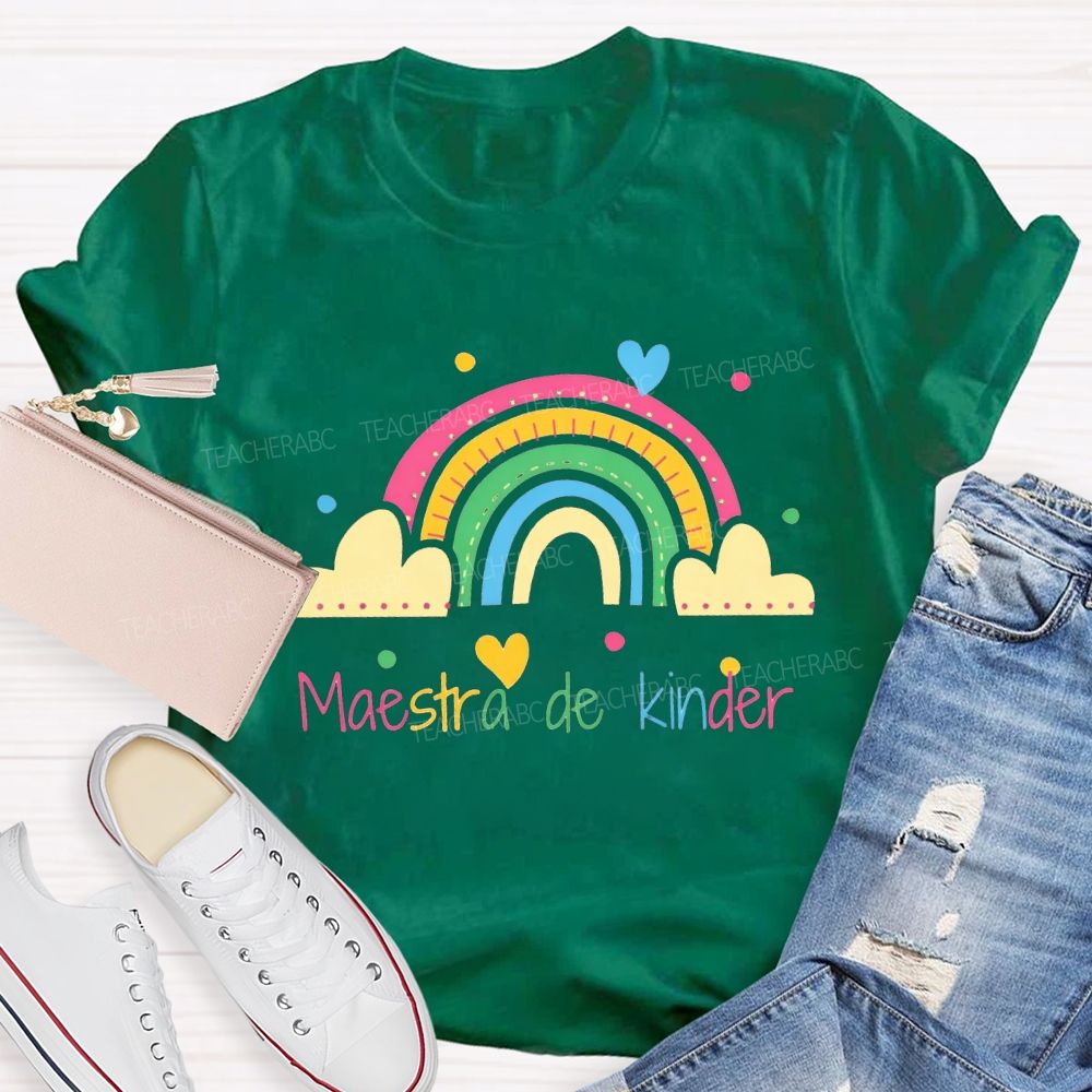 Maestra De Kinder Bilingual Teacher T-shirt