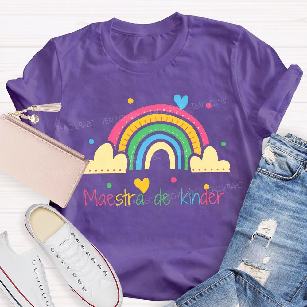 Maestra De Kinder Bilingual Teacher T-shirt