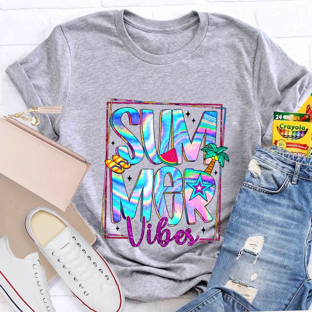 Summer Vibes Teacher Summer Break Teacher T-shirt