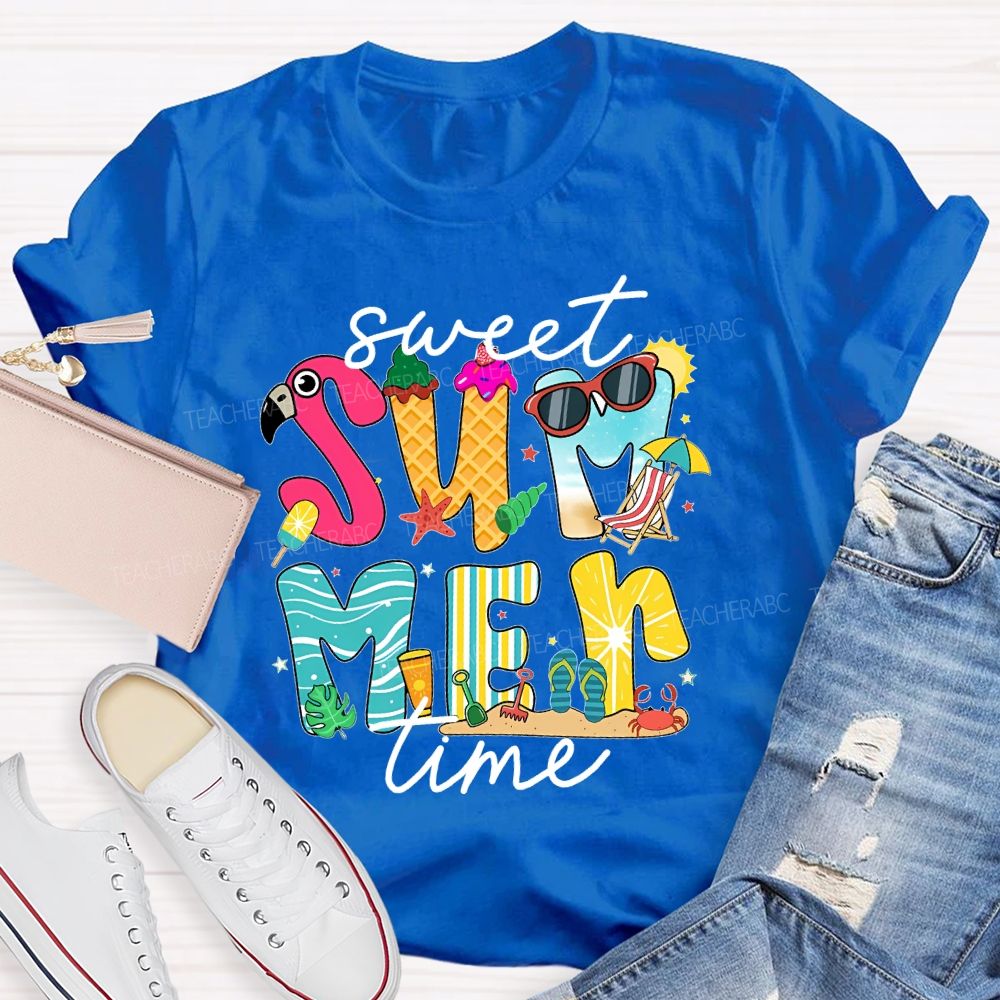 Sweet Summer Time Graphic Teacher T-shirt